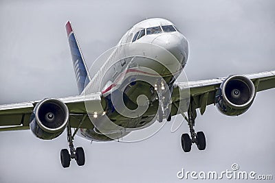 Commercial Aircraft Landing Editorial Stock Photo