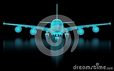 Commercial Aircraft Mesh Stock Photo