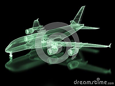 Commercial Aircraft Mesh Stock Photo