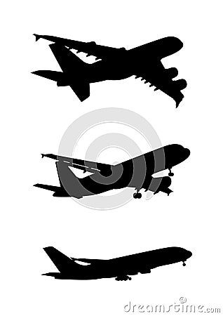 Commercial Aircraft symbol shadow Vector Illustration