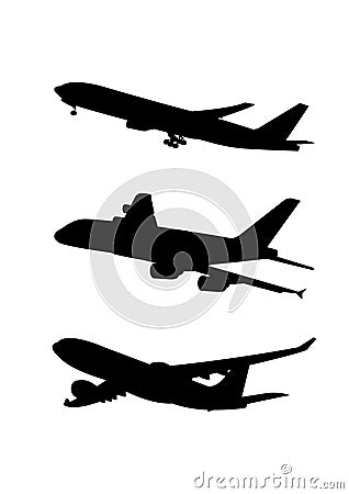 Commercial Aircraft symbol shadow Vector Illustration