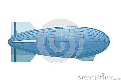 Commercial airship blue color rigid airship vector illustration isolated on white background Vector Illustration