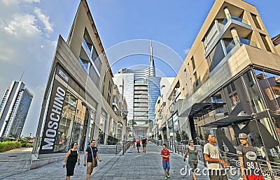 Commercial area of the piazza Aulenti Editorial Stock Photo