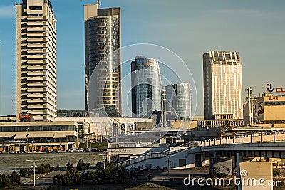 Commercial buildings in downtown of Vilnius city Editorial Stock Photo