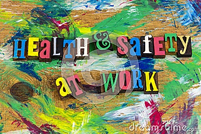 Health safety work commitment workplace healthy employee first Stock Photo