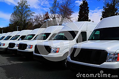 New Commercial Vans Stock Photo