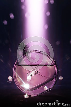 Chanel photography parfume bottle Editorial Stock Photo