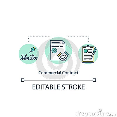 Commercial contract concept icon Vector Illustration