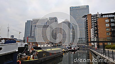 The commercial district of Canary Wharf is an example of the mod Editorial Stock Photo