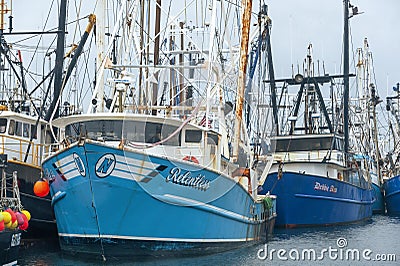 Commercial fishing boat Relentless docked in New Bedford Editorial Stock Photo