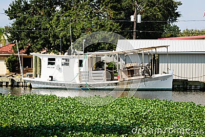 Louisiana Oyster Boat Stock Photo