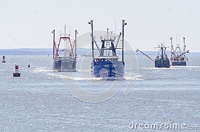 Commercial fishing vessels Ranger and Kodiak homebound Editorial Stock Photo