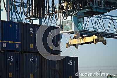 Commercial harbor Stock Photo
