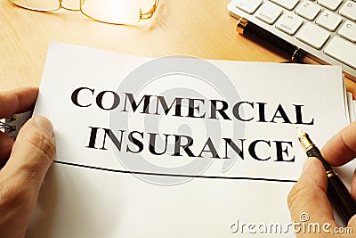 Commercial insurance form. Stock Photo