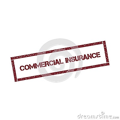 Commercial insurance rectangular stamp. Vector Illustration