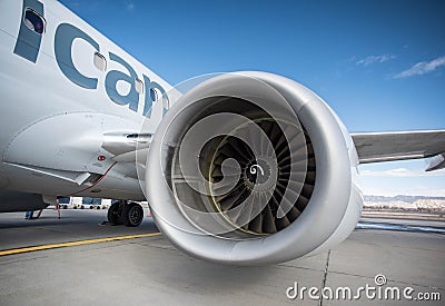 Commercial Passenger Jet Engine on Aircraft Editorial Stock Photo