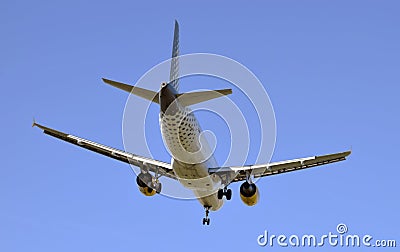 Commercial passenger plane, El Prat Barcelona Editorial Stock Photo