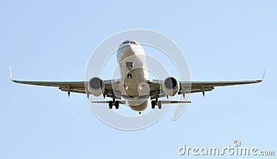 Commercial passenger plane, El Prat Barcelona Editorial Stock Photo