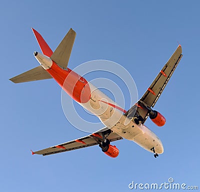 Commercial passenger plane, El Prat Barcelona Editorial Stock Photo