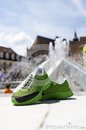 Commercial photography of pair of shoe Stock Photo