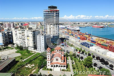 The commercial port of Durres Editorial Stock Photo