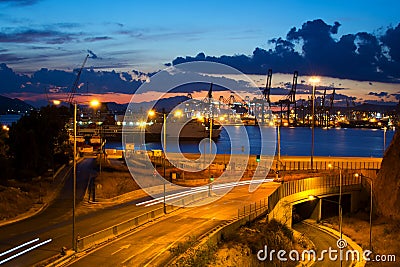 Commercial port Editorial Stock Photo