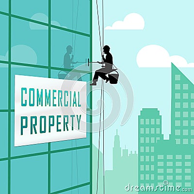 Commercial Real Estate Office Represents Property Leasing Or Realestate Investment - 3d Illustration Stock Photo