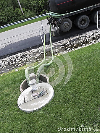 Commercial Septic System Pump Truck Stock Photo