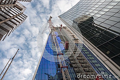 Commercial skyscraper under construction in city of London in th Stock Photo