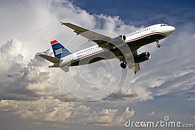 Commercial Travel Passenger Jet Landing Editorial Stock Photo