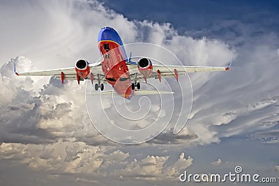 Commercial Travel Passenger Jet Landing Editorial Stock Photo