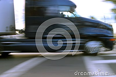 Commercial truck on the move Stock Photo