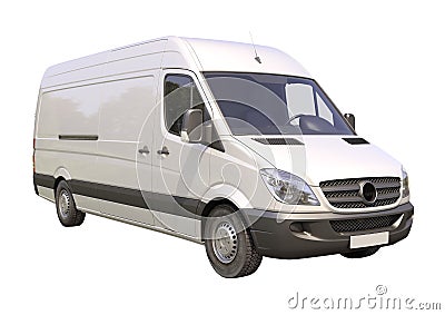 Commercial van isolated Stock Photo