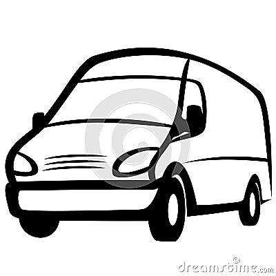 Commercial van Vector Illustration