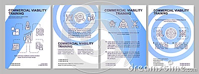 Commercial viability in entrepreneurship blue gradient brochure template Vector Illustration