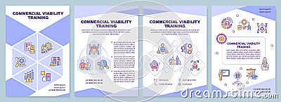 Commercial viability training purple brochure template Vector Illustration