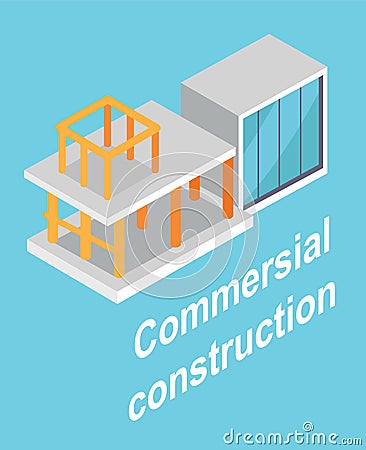 Commersial Construction , Building Layout Poster Vector Illustration