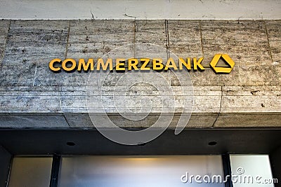 Commerzbank Logo Stone Building Front Normal Daytime Architecture Branch Stuttgart Germany European Financial Institution October Editorial Stock Photo