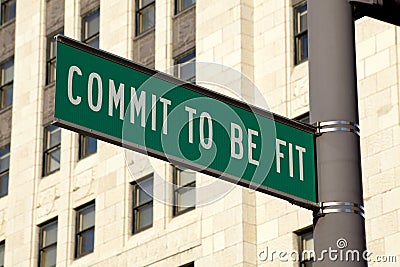 Commit to be Fit sign Stock Photo