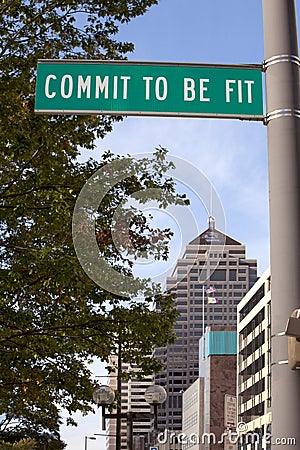 Commit to be Fit sign Stock Photo