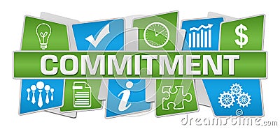 Commitment Blue Green Up Down Symbols Stock Photo