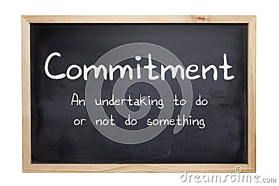 Commitment Concept Blackboard Stock Photo