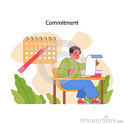 Commitment concept. Flat vector illustration Vector Illustration