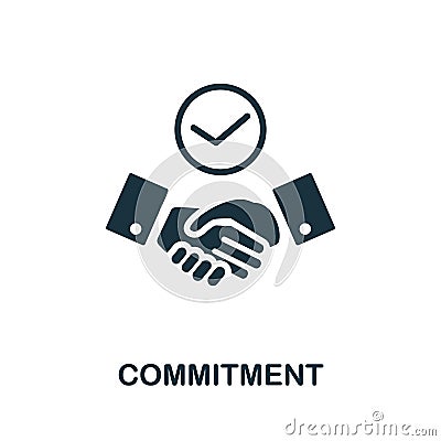 Commitment icon. Monochrome simple element from core value collection. Creative Commitment icon for web design Vector Illustration