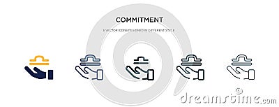 Commitment icon in different style vector illustration. two colored and black commitment vector icons designed in filled, outline Vector Illustration