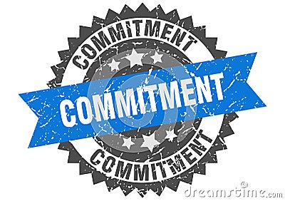 Commitment stamp. commitment grunge round sign. Vector Illustration