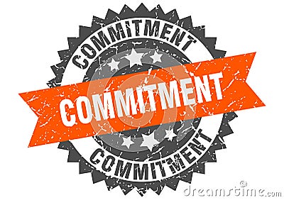 Commitment stamp. commitment grunge round sign. Vector Illustration