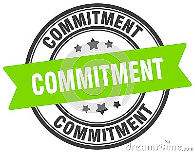 commitment stamp. commitment label on transparent background. round sign Vector Illustration