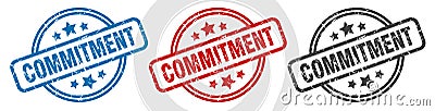 commitment stamp. commitment round isolated sign. Vector Illustration