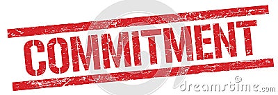 COMMITMENT text on red grungy rectangle stamp Stock Photo